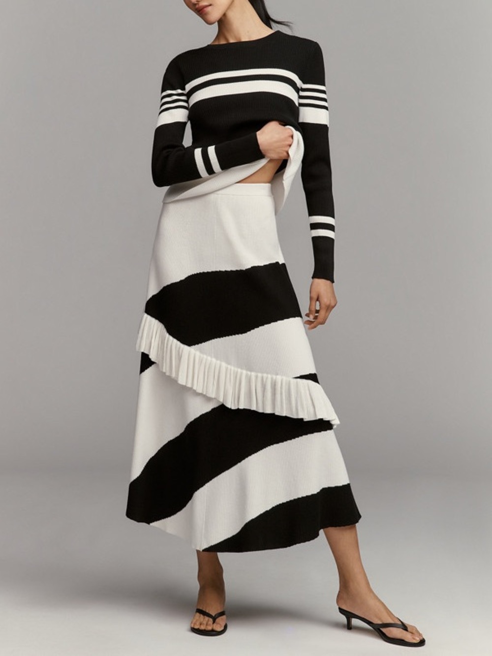 NWT Size M - Maeve Asymmetric Ruffle Maxi Skirt (NWT US$ 168)